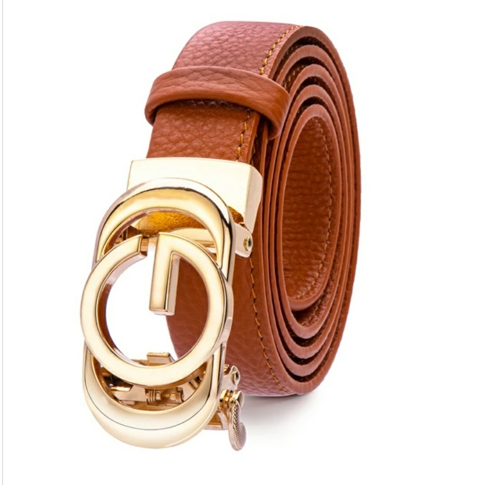 Beautiful Real Leather Boutique Belt - Letter G Initial in a Neutral Camel Color